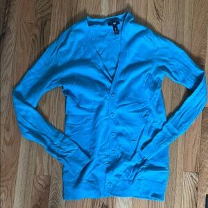 Blue Button-Up Cardigan